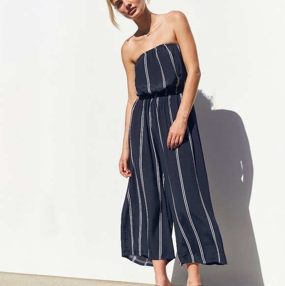 silence + noise Pants - UO striped jumpsuit (xs)